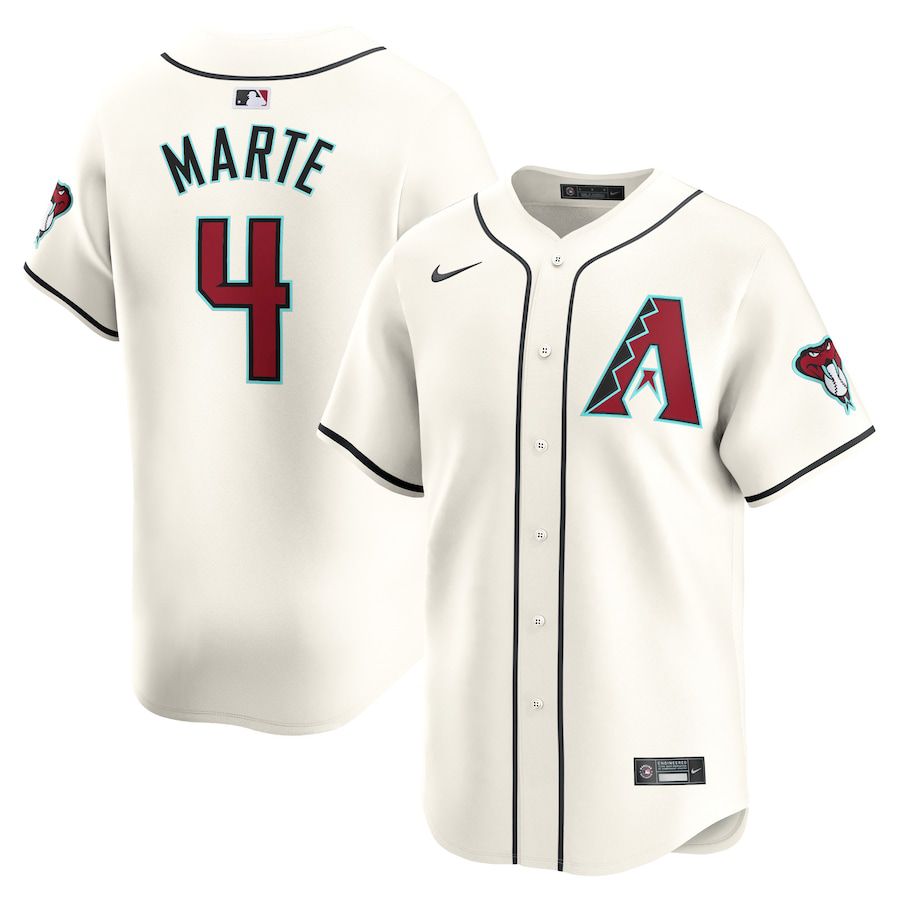 Men Arizona Diamondback #4 Ketel Marte Nike White Home Limited Player MLB Jersey